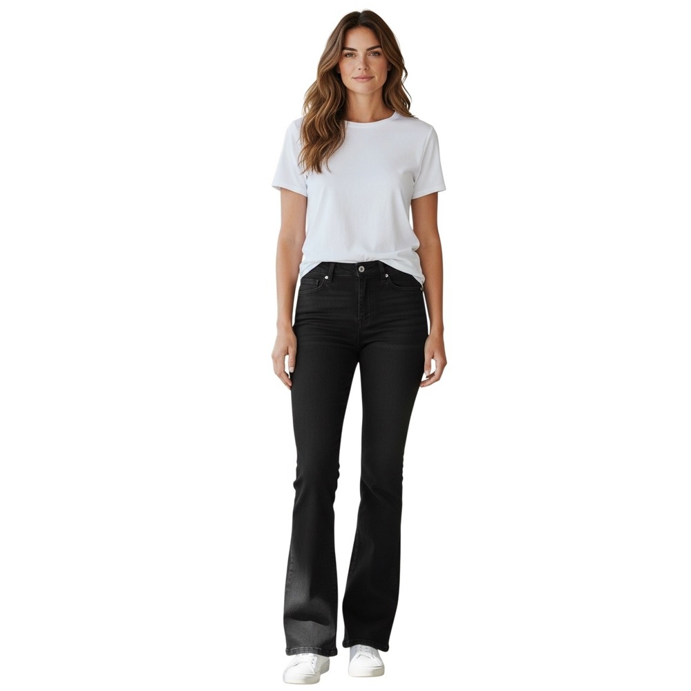 FRAME Le Crop Mini Boot ankle Jeans Film Noir Black Stretch Denim Size 31